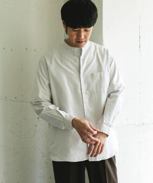 URBAN RESEARCH DOORS（アーバンリサーチドアーズ）の「ピーチ起毛 バンドカラー ロングスリーブシャツ（シャツ/ブラウス・メンズ・ブラウン/ネイビー/オフホワイト・LARGE/MEDIUM）」の17枚目の写真