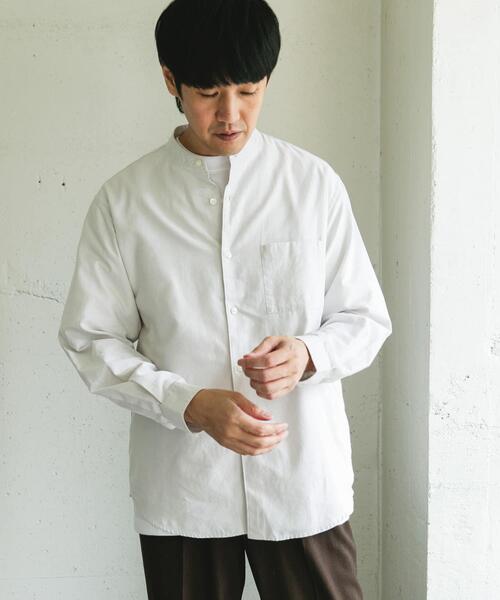 URBAN RESEARCH DOORS（アーバンリサーチドアーズ）の「ピーチ起毛 バンドカラー ロングスリーブシャツ（シャツ/ブラウス・メンズ・ブラウン/ネイビー/オフホワイト・LARGE/MEDIUM）」の18枚目の写真