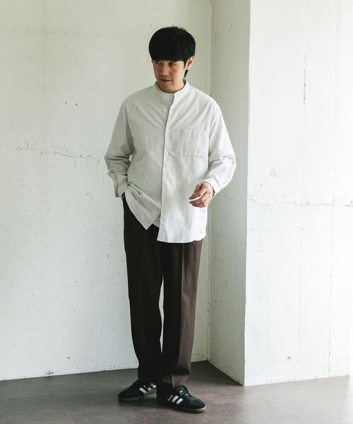 URBAN RESEARCH DOORS（アーバンリサーチドアーズ）の「ピーチ起毛 バンドカラー ロングスリーブシャツ（シャツ/ブラウス・メンズ・ブラウン/ネイビー/オフホワイト・LARGE/MEDIUM）」の21枚目の写真