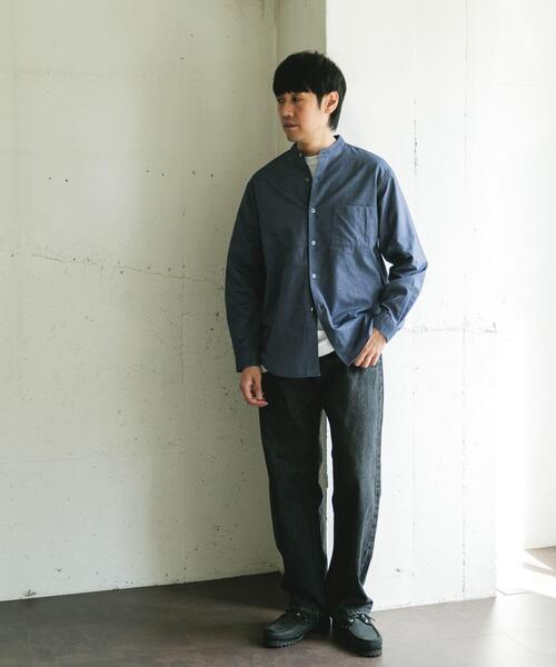 URBAN RESEARCH DOORS（アーバンリサーチドアーズ）の「ピーチ起毛 バンドカラー ロングスリーブシャツ（シャツ/ブラウス・メンズ・ブラウン/ネイビー/オフホワイト・LARGE/MEDIUM）」の10枚目の写真