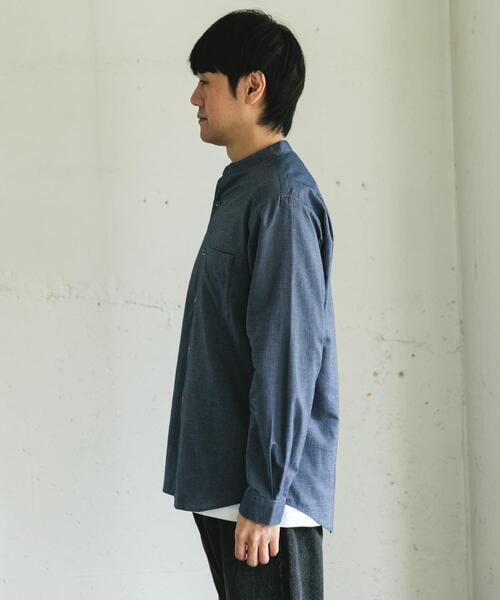 URBAN RESEARCH DOORS（アーバンリサーチドアーズ）の「ピーチ起毛 バンドカラー ロングスリーブシャツ（シャツ/ブラウス・メンズ・ブラウン/ネイビー/オフホワイト・LARGE/MEDIUM）」の12枚目の写真
