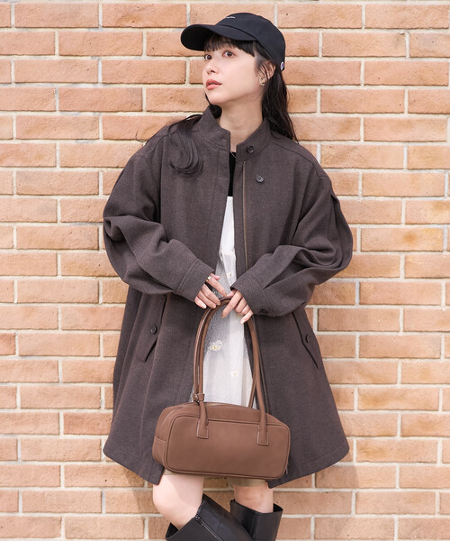 sheller スタンドカラーショートフレアコート シェリエ sheller