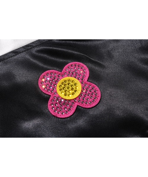 A BATHING APE(アベイシングエイプ)の「CRYSTAL STONE BABY LISA SOUVENIR JACKET(スカジャン・レディース・ブラック/パープル・SMALL/MEDIUM)」の5枚目の写真