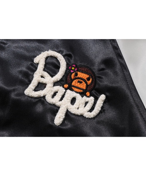 A BATHING APE(アベイシングエイプ)の「CRYSTAL STONE BABY LISA SOUVENIR JACKET(スカジャン・レディース・ブラック/パープル・SMALL/MEDIUM)」の7枚目の写真