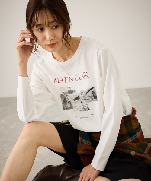 ROPE' PICNIC(ロペピクニック)の「汗染み防止アソートロゴロングスリーブTシャツ/UVカット・接触冷感(Tシャツ/カットソー・レディース・ホワイト/ホワイト系その他/ホワイト系その他2・FREE)」の1枚目の写真