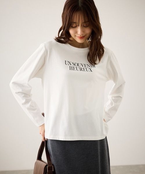 ROPE' PICNIC(ロペピクニック)の「汗染み防止アソートロゴロングスリーブTシャツ/UVカット・接触冷感(Tシャツ/カットソー・レディース・ホワイト/ホワイト系その他/ホワイト系その他2・FREE)」の9枚目の写真