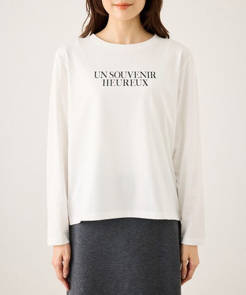 ROPE' PICNIC(ロペピクニック)の「汗染み防止アソートロゴロングスリーブTシャツ/UVカット・接触冷感(Tシャツ/カットソー・レディース・ホワイト/ホワイト系その他/ホワイト系その他2・FREE)」の10枚目の写真