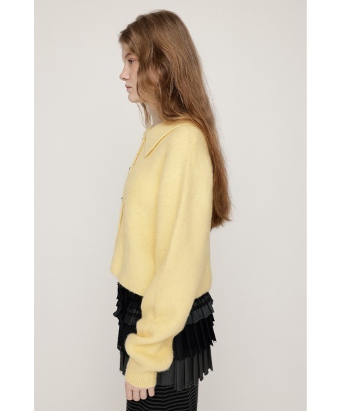 SLY（スライ）の「RIBBON BUTTON SHAGGY C/D リボンボタン シャギー カーデ 秋服 冬服（カーディガン/ボレロ・レディース・ライトイエロー/グレー/アイボリー・FREE）」の16枚目の写真