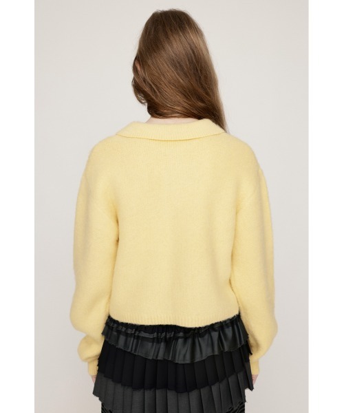 SLY（スライ）の「RIBBON BUTTON SHAGGY C/D リボンボタン シャギー カーデ 秋服 冬服（カーディガン/ボレロ・レディース・ライトイエロー/グレー/アイボリー・FREE）」の17枚目の写真