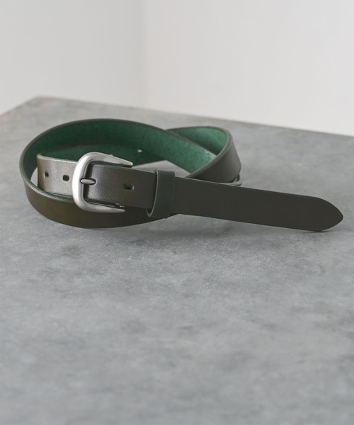 An+u(アンユー)の「25mm レザーベルト(ベルト・メンズ・ブラック/オリーブ/ネイビー/ダークブラウン/キャメル/レッド・ONE SIZE)」の3枚目の写真