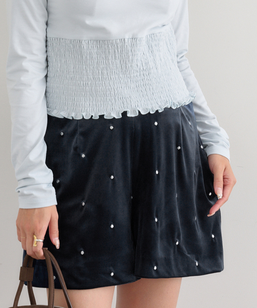 セール】ドット刺繍ベロアパンツ（その他パンツ）｜U by SPICK&SPAN