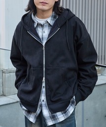 MONO-MART | スウェードライク ボア オーバーサイズダブルジップパーカー(パーカー)