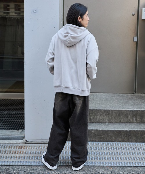 スウェードライク ボア オーバーサイズダブルジップパーカー MONO-MART