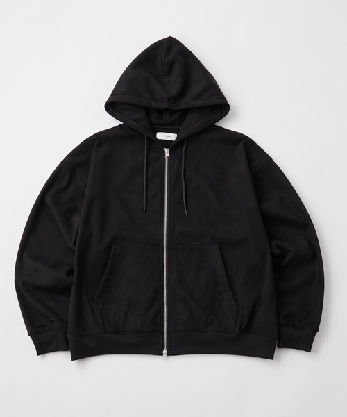 スウェードライク ボア オーバーサイズダブルジップパーカー MONO-MART