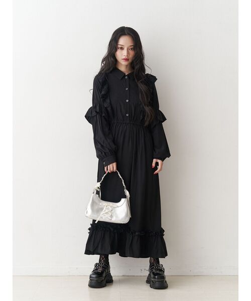 jouetie(ジュエティ)の「レースアップリボンハンドバッグ(ハンドバッグ・レディース・ボルドー/ブラック/シルバー・FREE)」の10枚目の写真