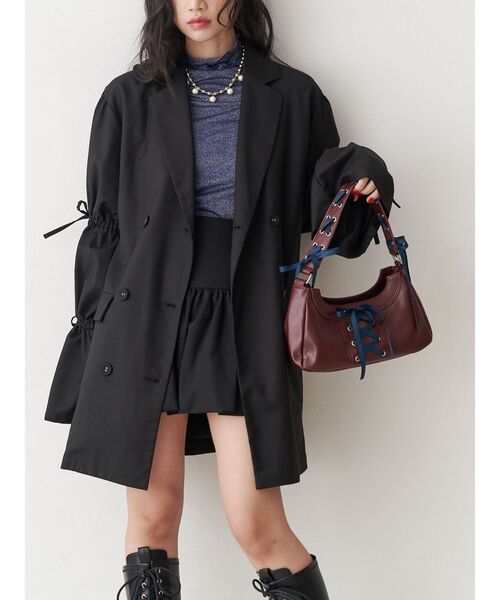 jouetie(ジュエティ)の「レースアップリボンハンドバッグ(ハンドバッグ・レディース・ボルドー/ブラック/シルバー・FREE)」の12枚目の写真