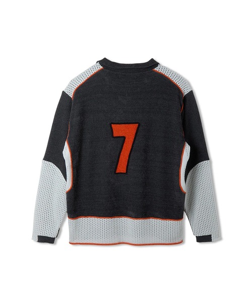 GIM CONTEXT / ニット・セーター(厚手)/FREE/ウール/BLU/23505130/Knitted Hockey Jersey// Knitted Football Jersey（ニット/セーター）｜gim context（ジム