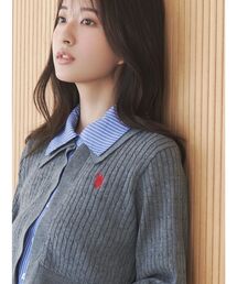 U.S. POLO ASSN. | U.S. POLO ASSN.別注シャツレイヤード風ケーブルカーディガン(カーディガン/ボレロ)