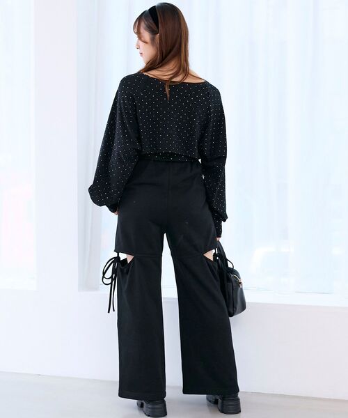 MAJESTIC LEGON（マジェスティックレゴン）の「スリット入りキラキラスウェットパンツ（スウェットパンツ・レディース・ブラック/チャコールグレー/オートミール・MEDIUM）」の21枚目の写真