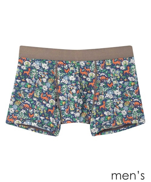 une nana cool(ウンナナクール)の「MADE WITH LIBERTY FABRIC メンズボクサーパンツ(ボクサーパンツ・メンズ・ターコイズブルー/ダークグレー/ダークインディゴブルー/エンジ・M/L)」の3枚目の写真