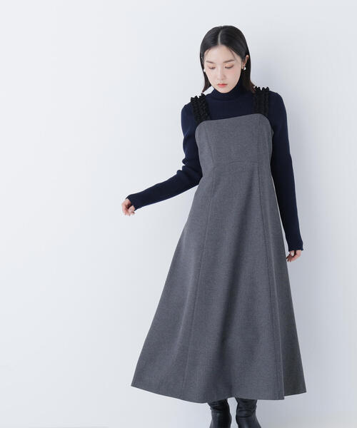 NATURAL BEAUTY BASIC（ナチュラルビューティーベーシック）の「◇【白宮みずほさんコラボ】フリルショルダージャンスカ（ジャンパースカート・レディース・ベージュ系その他/グレー系その他/ブラック系その他・P/S/SMALL/MEDIUM）」の20枚目の写真