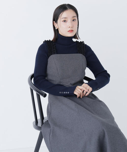 NATURAL BEAUTY BASIC（ナチュラルビューティーベーシック）の「◇【白宮みずほさんコラボ】フリルショルダージャンスカ（ジャンパースカート・レディース・ベージュ系その他/グレー系その他/ブラック系その他・P/S/SMALL/MEDIUM）」の18枚目の写真