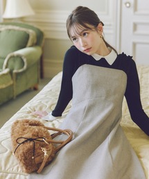 NATURAL BEAUTY BASIC（ナチュラルビューティーベーシック）の「◇【白宮みずほさんコラボ】フリルショルダージャンスカ（ジャンパースカート）」