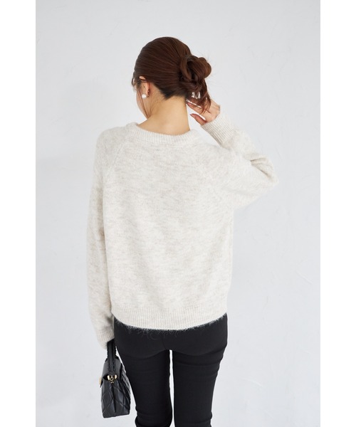 tocco closet（トッコ　クローゼット）の「【ZOZO限定】ハート釦レースボウタイニットカーディガン（カーディガン/ボレロ・レディース・アイボリー/ブラック/グレー・M）」の11枚目の写真