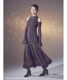 SNIDEL | Sustainableコールドショルダーニットワンピース(ワンピース)