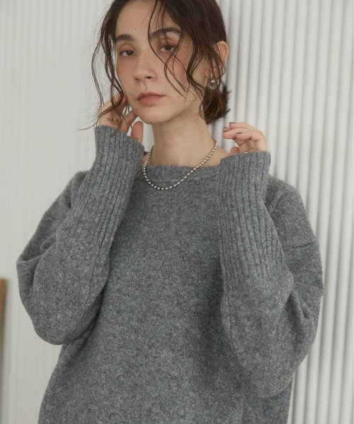 ANGIE（アンジー）の「ボートネックニットプルオーバー（ニット/セーター・レディース・ワイン/アイボリー/ベージュ/杢グレー・FREE）」の21枚目の写真