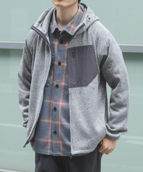ITEMS URBANRESEARCH(アイテムズ アーバンリサーチ)の「ニットフリース Zip Up フードジャケット(その他アウター・メンズ・ブラック/チャコールグレー/グレー・MEDIUM/LARGE)」の3枚目の写真