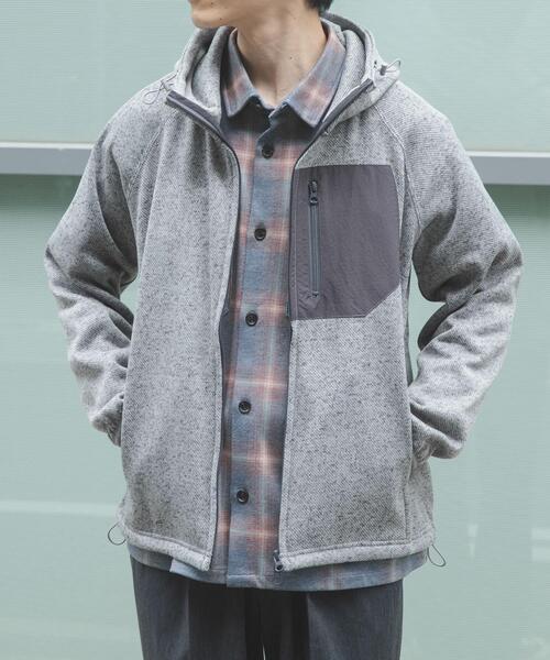 ITEMS URBANRESEARCH(アイテムズ アーバンリサーチ)の「ニットフリース Zip Up フードジャケット(その他アウター・メンズ・ブラック/チャコールグレー/グレー・MEDIUM/LARGE)」の4枚目の写真