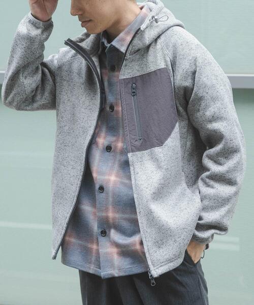 ITEMS URBANRESEARCH(アイテムズ アーバンリサーチ)の「ニットフリース Zip Up フードジャケット(その他アウター・メンズ・ブラック/チャコールグレー/グレー・MEDIUM/LARGE)」の5枚目の写真