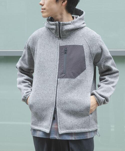 ITEMS URBANRESEARCH(アイテムズ アーバンリサーチ)の「ニットフリース Zip Up フードジャケット(その他アウター・メンズ・ブラック/チャコールグレー/グレー・MEDIUM/LARGE)」の7枚目の写真