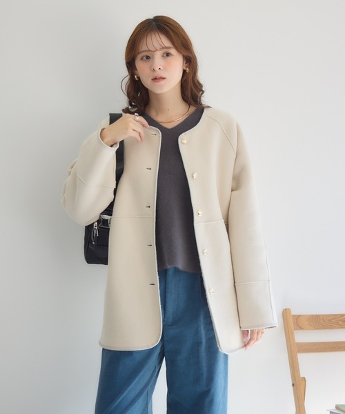 KATHARINE ROSS(キャサリンロス)の「【KATHARINE ROSS】リバーシブルボアコート(その他アウター・レディース・ネイビー/オフホワイト/ブラウン・FREE)」の18枚目の写真
