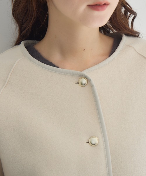 KATHARINE ROSS(キャサリンロス)の「【KATHARINE ROSS】リバーシブルボアコート(その他アウター・レディース・ネイビー/オフホワイト/ブラウン・FREE)」の5枚目の写真