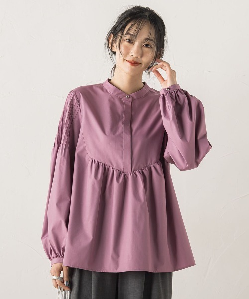 Droite lautreamont（ドロワットロートレアモン）の「TCタイプライターブラウス≪洗濯機で洗える≫（シャツ/ブラウス・レディース・パープル/ブラック/オフホワイト・M）」の3枚目の写真