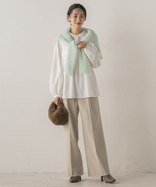 Droite lautreamont（ドロワットロートレアモン）の「TCタイプライターブラウス≪洗濯機で洗える≫（シャツ/ブラウス・レディース・パープル/ブラック/オフホワイト・M）」の14枚目の写真