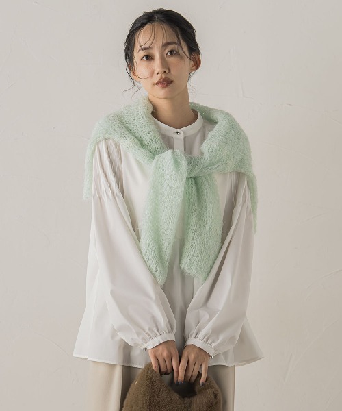 Droite lautreamont（ドロワットロートレアモン）の「TCタイプライターブラウス≪洗濯機で洗える≫（シャツ/ブラウス・レディース・パープル/ブラック/オフホワイト・M）」の11枚目の写真