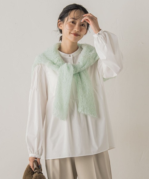 Droite lautreamont（ドロワットロートレアモン）の「TCタイプライターブラウス≪洗濯機で洗える≫（シャツ/ブラウス・レディース・パープル/ブラック/オフホワイト・M）」の13枚目の写真