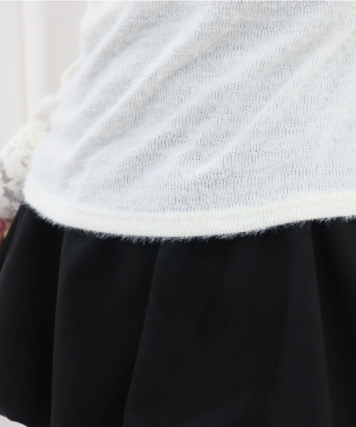 CECIL McBEE（セシルマクビー）の「レース切替ハイネックニットプルオーバー（ニット/セーター・レディース・ホワイト/ブラック・MEDIUM）」の15枚目の写真