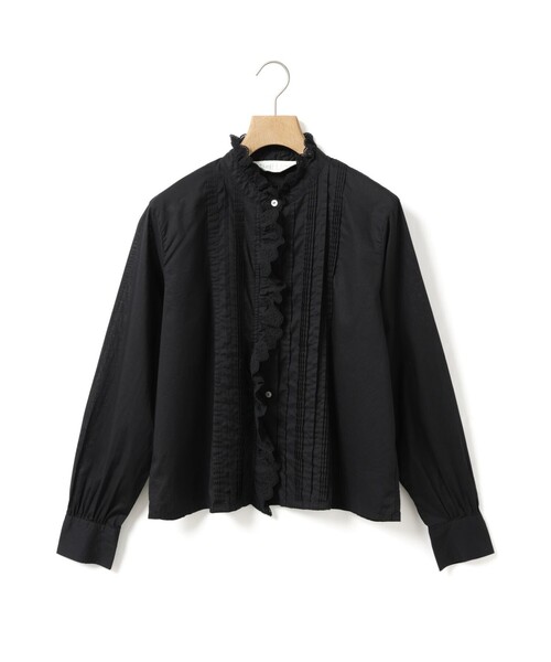 MidiUmi（ミディウミ）の「MidiUmi ピンタックレースシャツ（シャツ/ブラウス・レディース・オフホワイト/ブラック/アイボリー・FREE）」の3枚目の写真