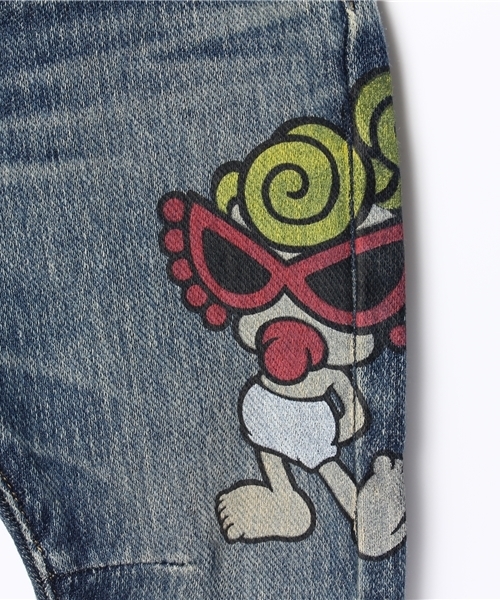 HYSTERIC MINI（ヒステリックミニ）の「BABY ハイパワーストレッチ インディゴニット10分丈デニムパンツ（デニムパンツ・キッズ・インディゴブルー・90/80）」の2枚目の写真