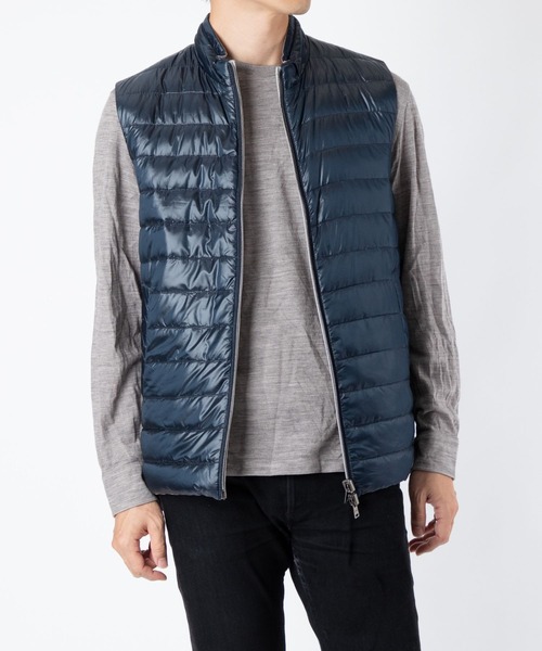 HERNO（ヘルノ）の「HERNO REVERSIBLE DOWN VEST ヘルノ リバーシブル ダウンベスト（ダウンベスト・メンズ・ネイビー系1・50）」の3枚目の写真