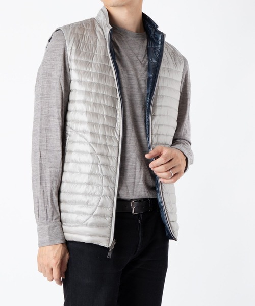 HERNO（ヘルノ）の「HERNO REVERSIBLE DOWN VEST ヘルノ リバーシブル ダウンベスト（ダウンベスト・メンズ・ネイビー系1・50）」の6枚目の写真