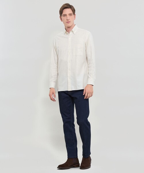 MACKINTOSH LONDON(マッキントッシュ ロンドン)の「【WEB・一部店舗限定】メランジフランネル釦ダウンシャツ(シャツ/ブラウス・メンズ・ブルー系その他4/ネイビー/ホワイト系その他・M/L/XL)」の16枚目の写真