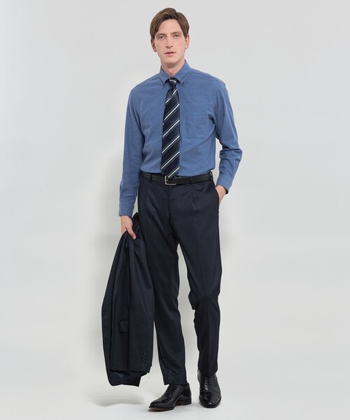 MACKINTOSH LONDON(マッキントッシュ ロンドン)の「【WEB・一部店舗限定】メランジフランネル釦ダウンシャツ(シャツ/ブラウス・メンズ・ブルー系その他4/ネイビー/ホワイト系その他・M/L/XL)」の15枚目の写真