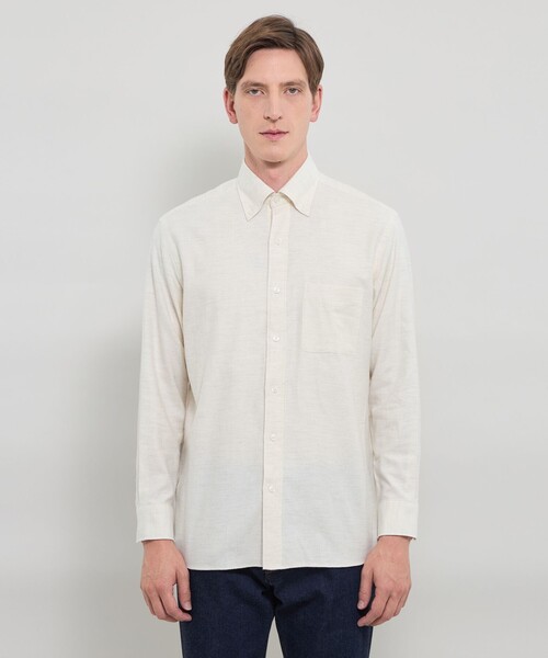MACKINTOSH LONDON(マッキントッシュ ロンドン)の「【WEB・一部店舗限定】メランジフランネル釦ダウンシャツ(シャツ/ブラウス・メンズ・ブルー系その他4/ネイビー/ホワイト系その他・M/L/XL)」の13枚目の写真