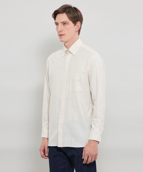 MACKINTOSH LONDON(マッキントッシュ ロンドン)の「【WEB・一部店舗限定】メランジフランネル釦ダウンシャツ(シャツ/ブラウス・メンズ・ブルー系その他4/ネイビー/ホワイト系その他・M/L/XL)」の12枚目の写真