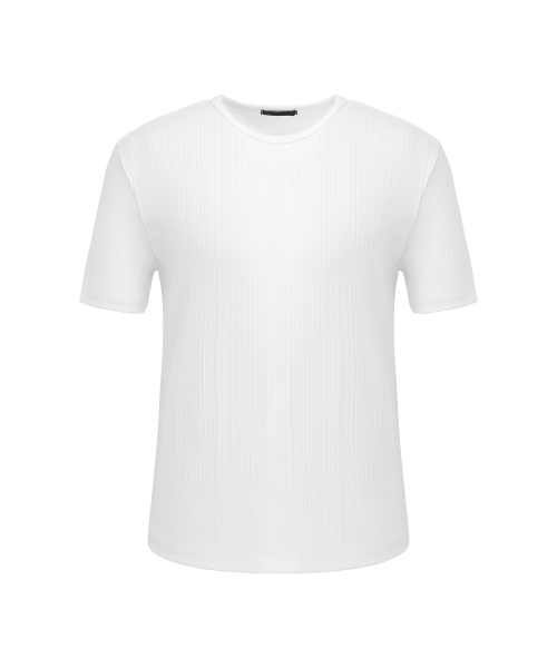 DNSR(ディーエヌエスアール)の「マッスルフィットリブハーフスリーブホワイト(Tシャツ/カットソー・レディース・その他・MEDIUM/LARGE/X-LARGE)」の1枚目の写真